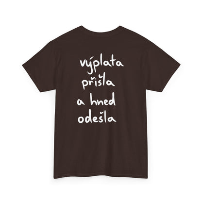 Výplata přišla a hned odešla tričko